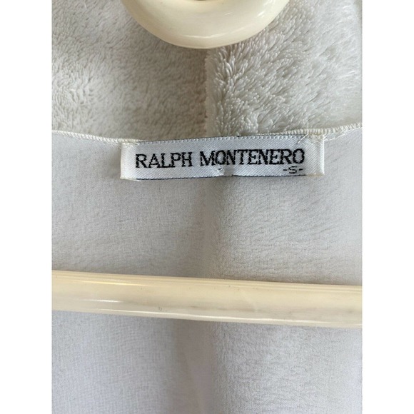 VTG 1980's Ralph Montenero Sheer Lace Peekaboo robe caftan size Small white - Picture 3 of 6